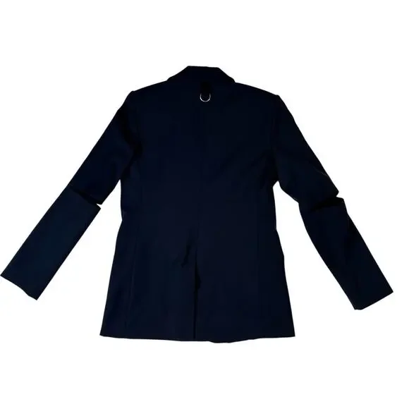 Tibi Tropical Wool Marlon Blazer Navy Cutout Sleeve Tailored Women's 6 NWT - Picture 3 of 16